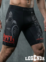 Компрессионные шорты мужские черные LEGENDA Рать красная