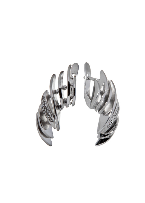 "Локус" серьги в родиевом покрытии из коллекции "Эйфория" от Jenavi  с английским замком