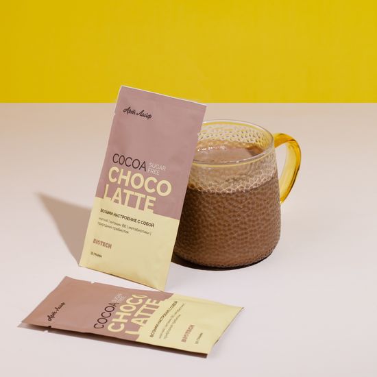 Какао БЕЗ САХАРА «Шоко латтэ» со вкусом белого шоколада