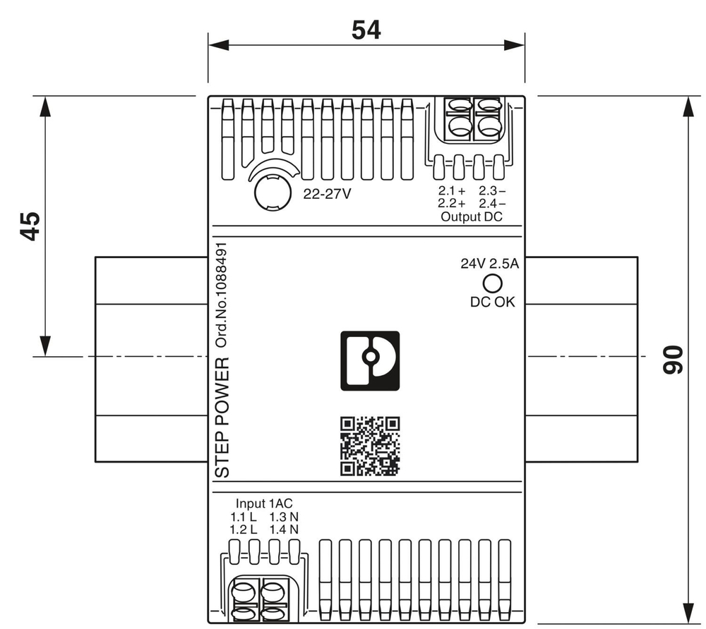 1088491 - STEP3-PS/1AC/24DC/2.5/PT - Источники питания