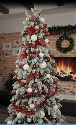 Ель искусственная Царь елка Беверли стройная заснеженная 210 см