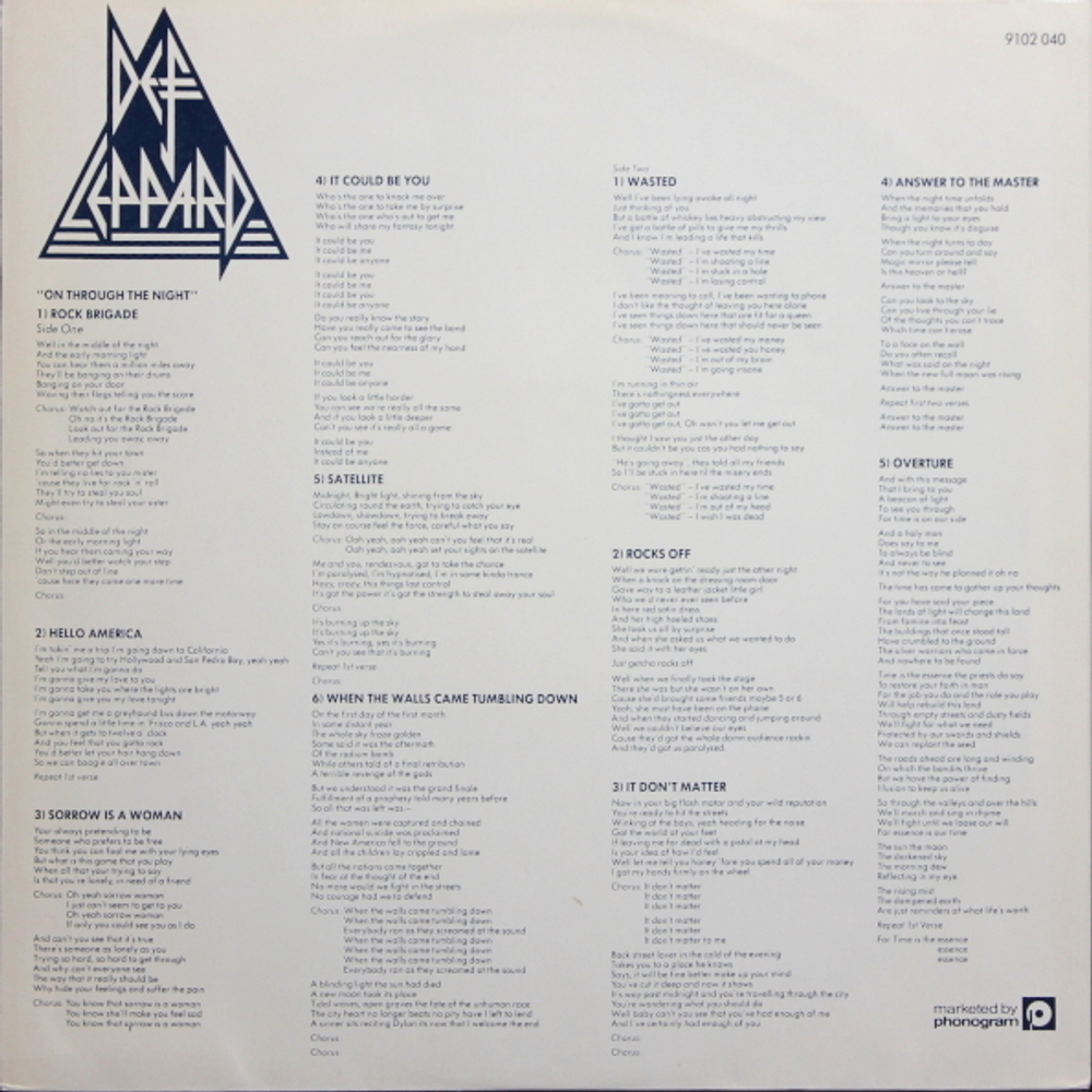 Def Leppard / On Through The Night (LP)