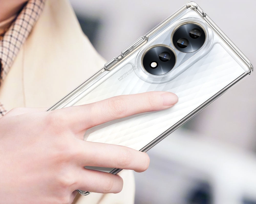 Прозрачный чехол с мягким откликом кнопок для смартфона Huawei Honor 70 5G, прозрачные рамки