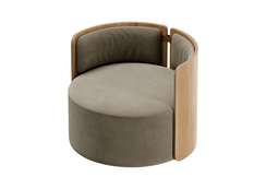 Кресло крутящееся Lagom 800 (серо-зеленый FiberGuard, натуральный дуб)