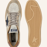 Golden Goose Ball Star / Бежевые / темно-синяя звезда муж