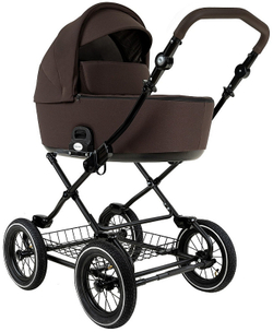 Детская коляска Roan Bass Next Classic d12 2.0 2 в 1 BNC/83/2 Turkish Coffe/Black/руч.Cappuccino