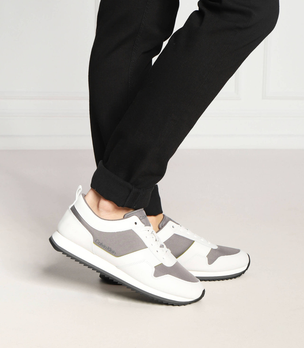 Кожаные кроссовки low top lace up mix Calvin Klein - белый(HM0HM00741)
