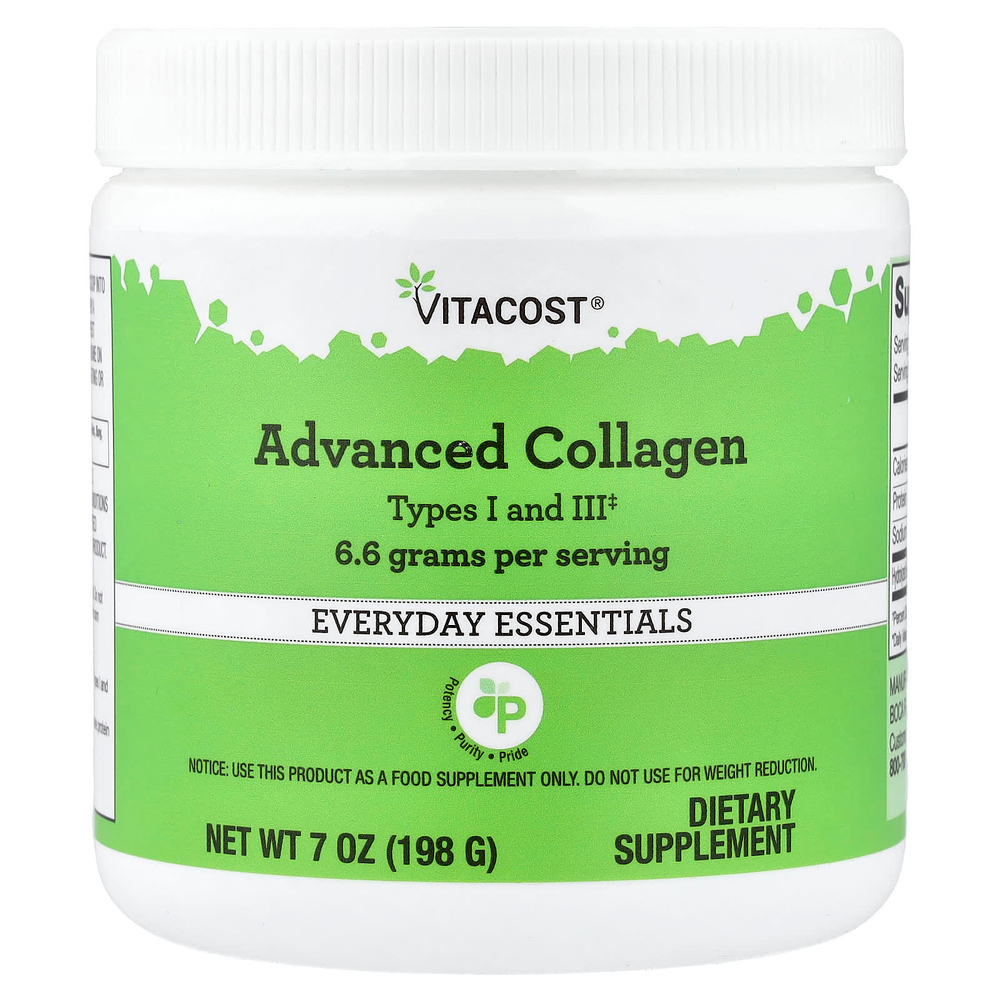 Vitacost, Advanced Collagen Types I and III, 7 oz (198 g)
