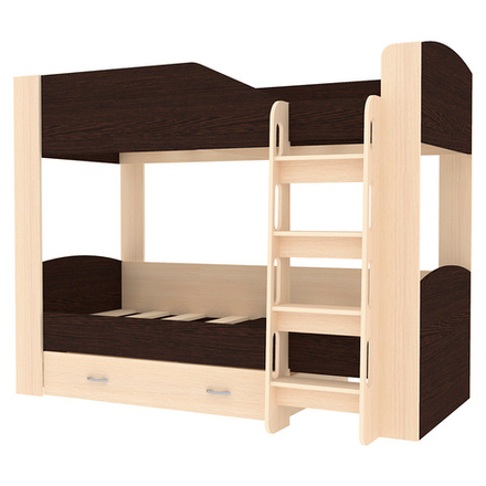 Двухъярусная кровать КарИВи Астра 2  Дуб Молочный Венге