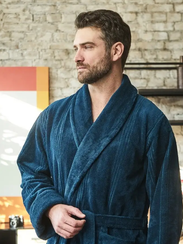 Халат мужской АДАМ без капюшона МОРСКАЯ ВОЛНА "Polens"