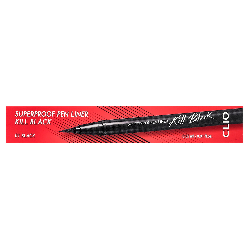 Clio, Superproof, подводка для карандашей Superproof, черный, оттенок 01 черный, 0,55 мл (0,01 жидк. унции)