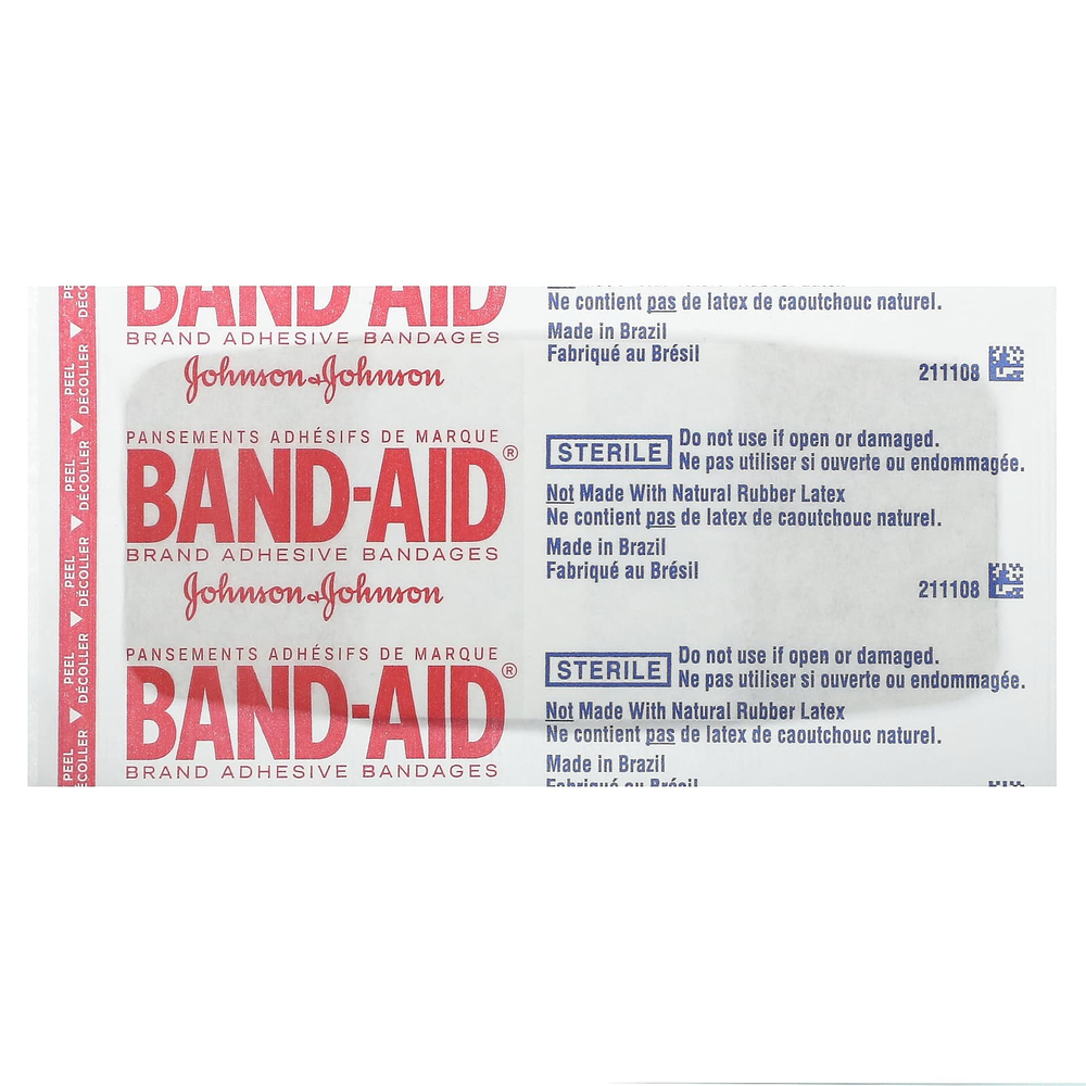Band Aid, лейкопластыри, Нашитон, гибкая ткань, очень большие, BR65, 10 шт.
