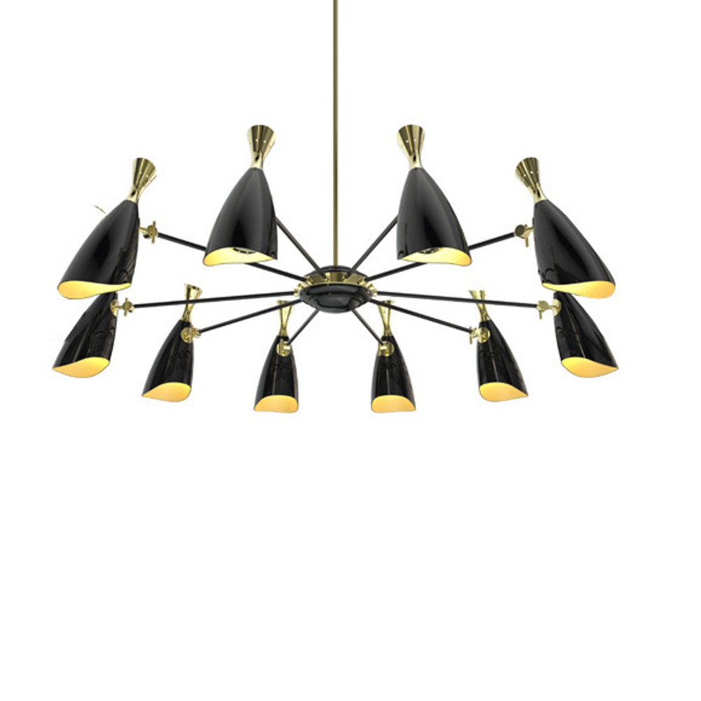 Ceiling design lamp  Duke by Delightfull (10 lampshades,  Black)