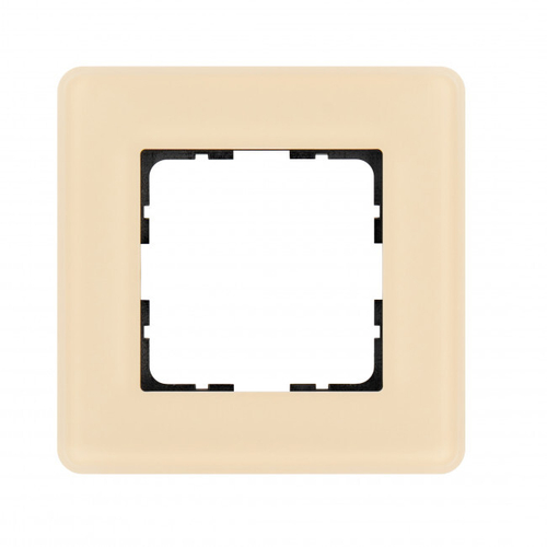 Стеклянная матовая закругленная рамка 1 пост , цвет тауп