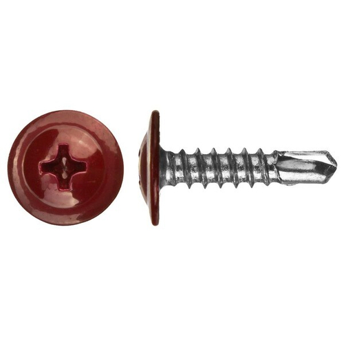 Саморез с прессшайбой острый 4,2*16мм RAL 8017 тёмно-коричневый (1000шт) БК