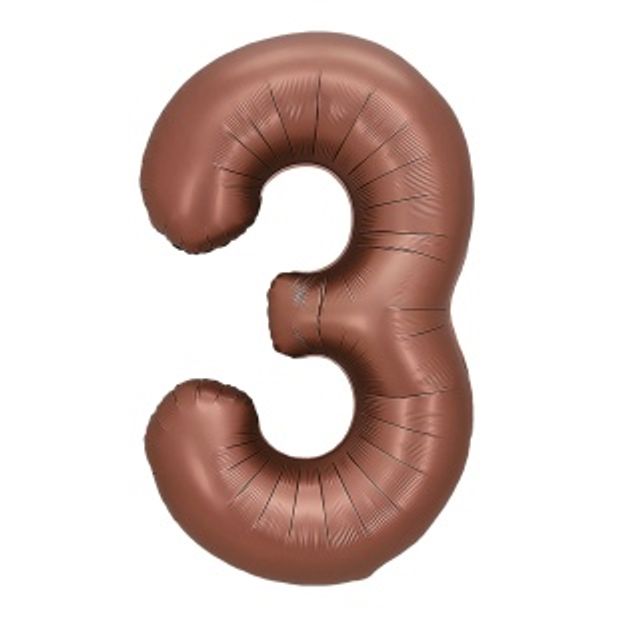 Шар 32'' / 81 см "Цифра 3" Шоколадный (БГ-60)