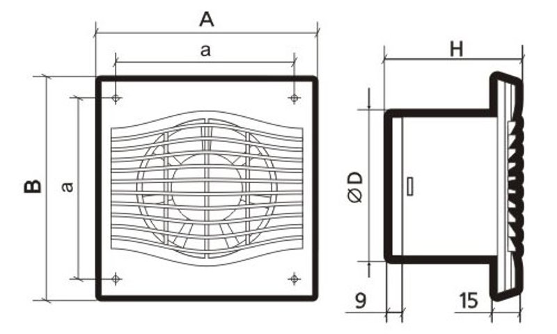 Вентилятор накладной ЭРА SLIM 6C
