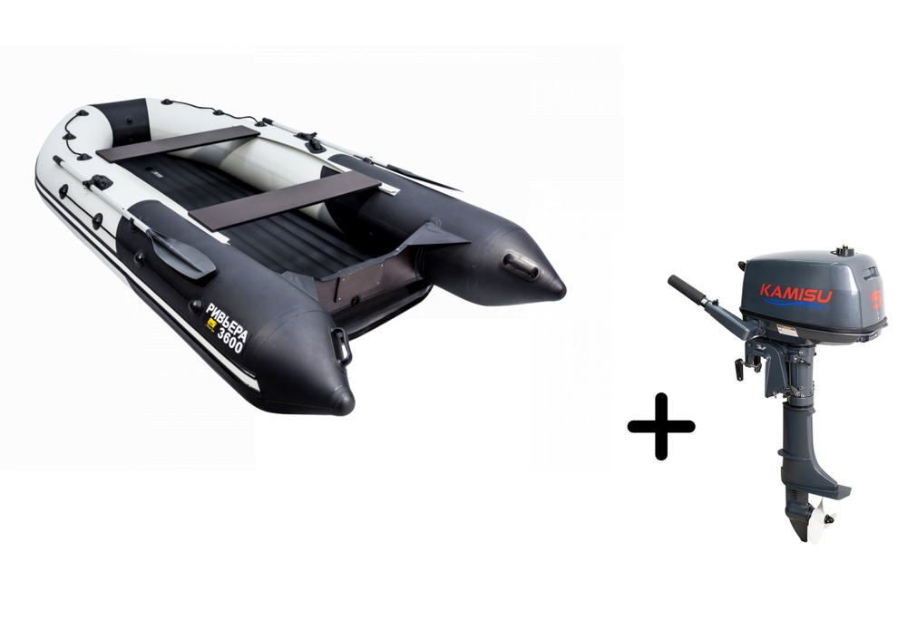 Ривьера 3600 НДНД Киль + KAMISU T 5 BMS (комплект лодка + мотор)