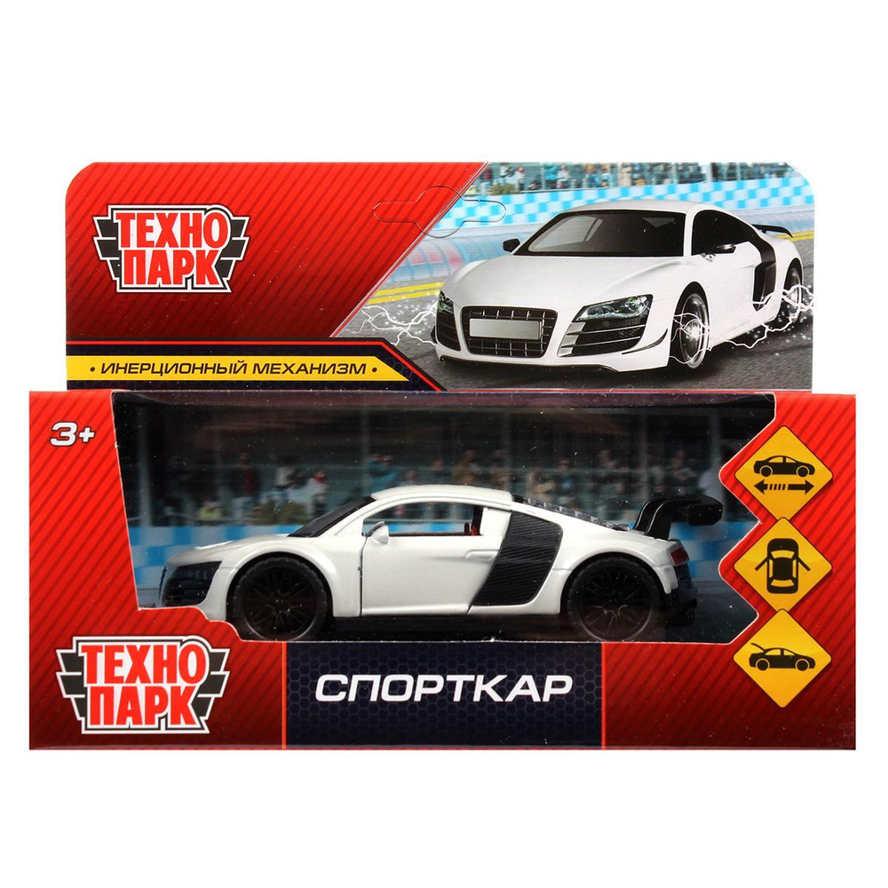 Модель ин. мет. "Спорткар" 12см, двери, багаж., коробка 2210C0141-R1 (Технопарк)