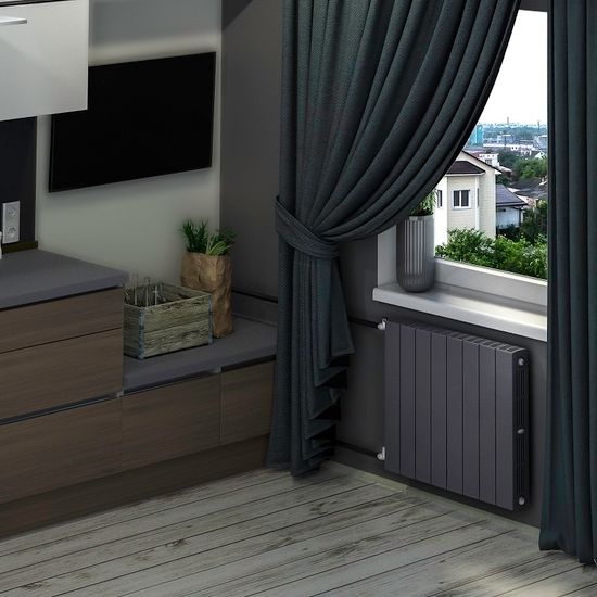 Радиатор Rifar SUPReMO 500 "титан" - 12 секций подключение боковое