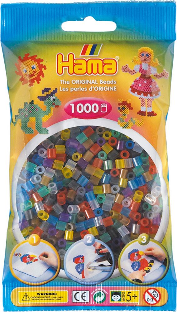 Hama Бусинки для термомозаики MIDI микс прозрачные, 1000 шт. (207-53)
