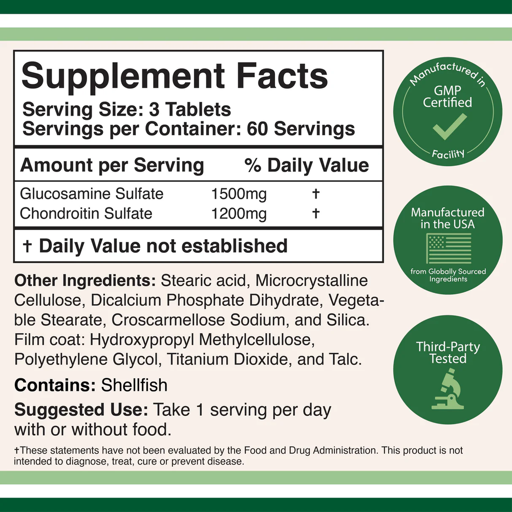 Double Wood Supplements - Glucosamine Chondrotin - 180 tablets