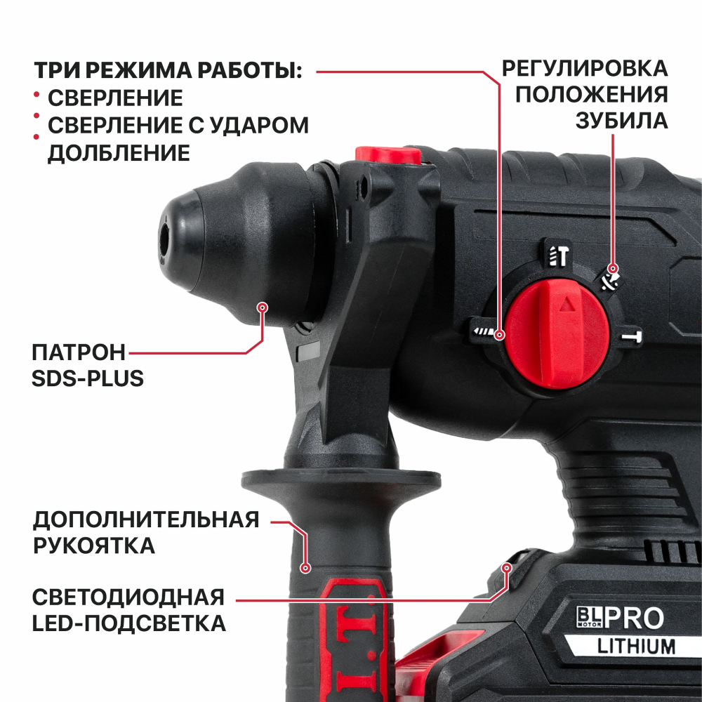 АКЦИЯ! Перфоратор SDS-Plus аккум. бесщеточный PBH20H-22B/2 PIT