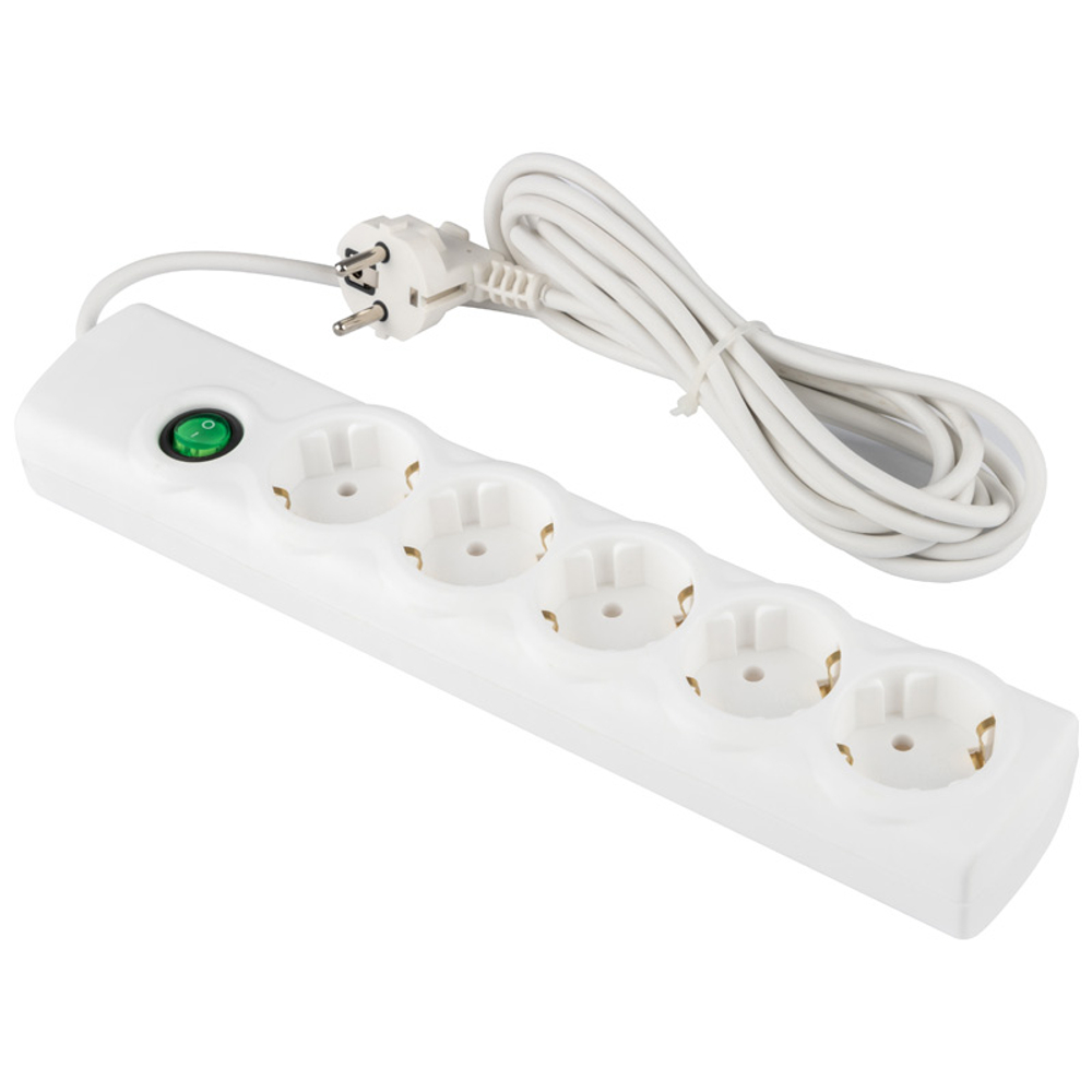 Фильтр сетевой ENGY "Сеть-2" 3м/5роз, с/з белый