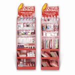 Стойка для размещения товара напольная усиленная ОСТРОВ СОКРОВИЩ, 200х60х40 см, 3 полки, 25 крючков, 504343