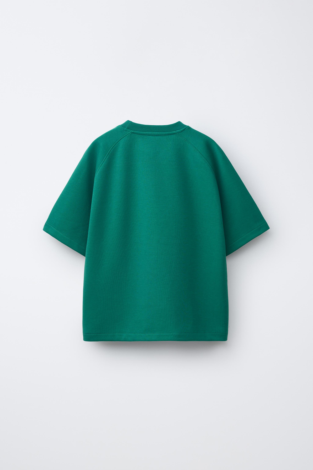 ZARA КОМПЛЕКТ ИЗ ФУТБОЛКИ И ШОРТОВ ИЗ ТКАНИ ИНТЕРЛОК, ЗЕЛЕНЫЙ
