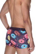 Мужские трусы-боксеры с принтом в виде глазированных пончиков (Размер: M) (Цвет: фиолетовый)