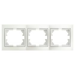 Рамка для розеток и выключателей Intro Plano 1-503-06 на 3 поста горизонтальная, СУ, перламутр