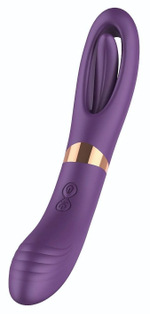 Фиолетовый двусторонний вибратор - 27 см. (Цвет: фиолетовый)