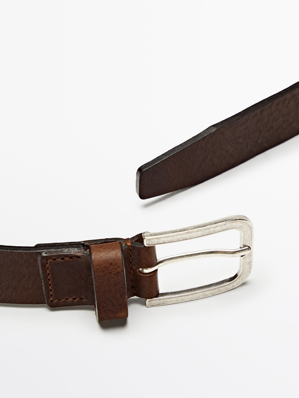 Massimo Dutti Ремень из мягкой кожи наппа, черный