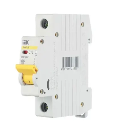 Автоматический выключатель IEK KARAT 16А 1P 4,5кА тип С комплект 3шт