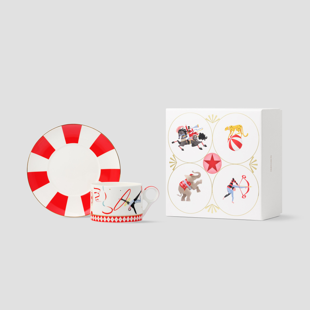 Чайная пара Farforite «Цирковое представление» 250 мл в подарочной коробке