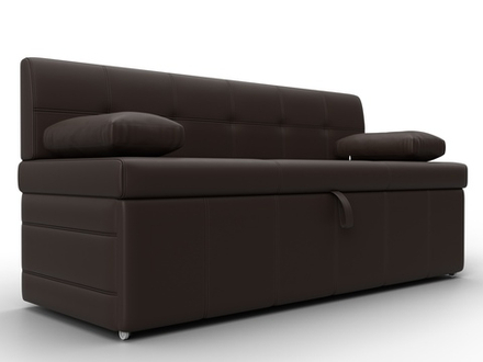 Диван кухонный прямой Лео, Коричневый, Экокожа, 28654