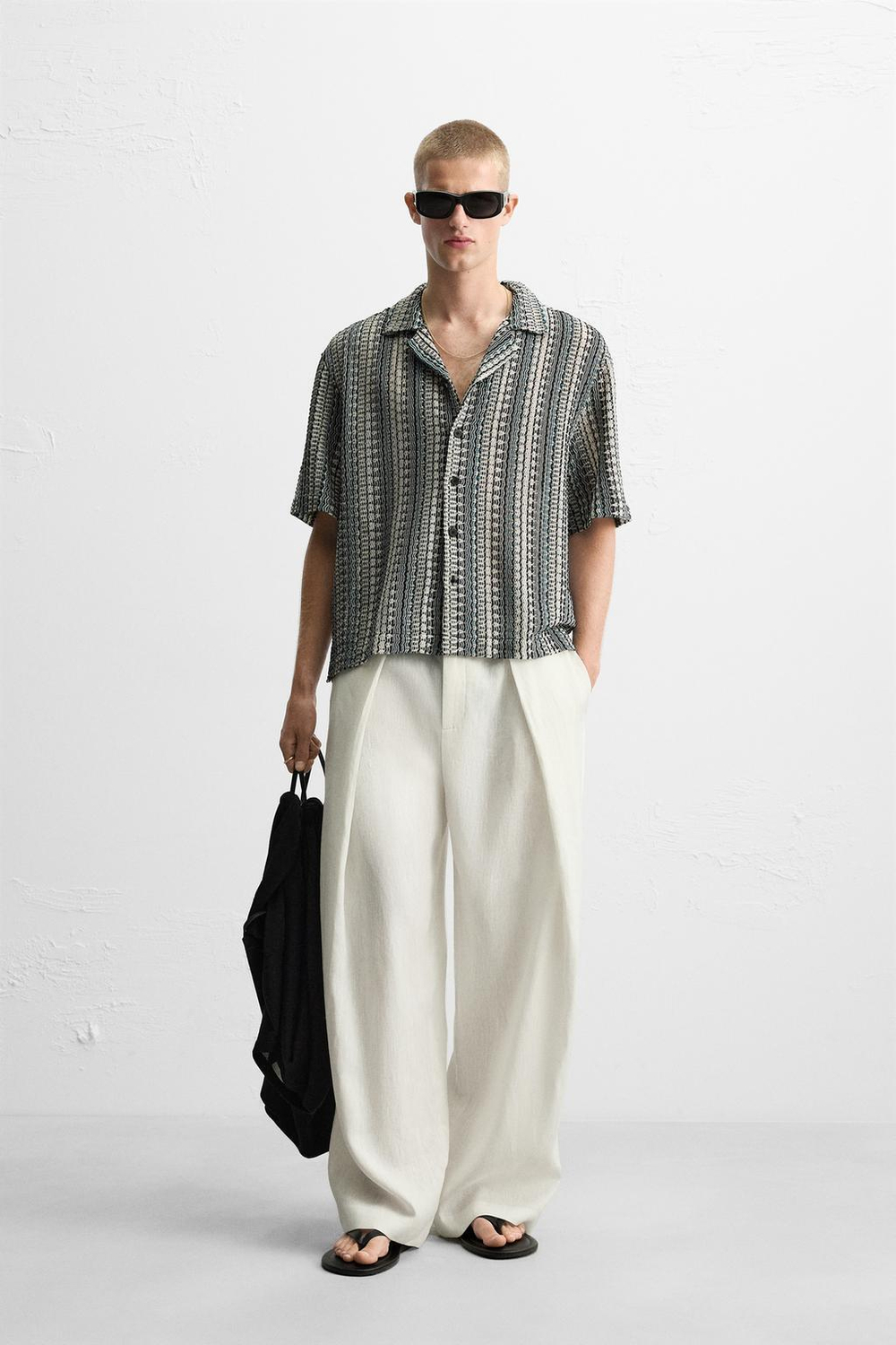 Рубашка jacquard с геометрическим узором