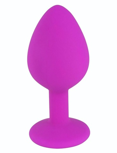 Лиловая средняя силиконовая пробка с прозрачным кристаллом (Цвет: лиловый)