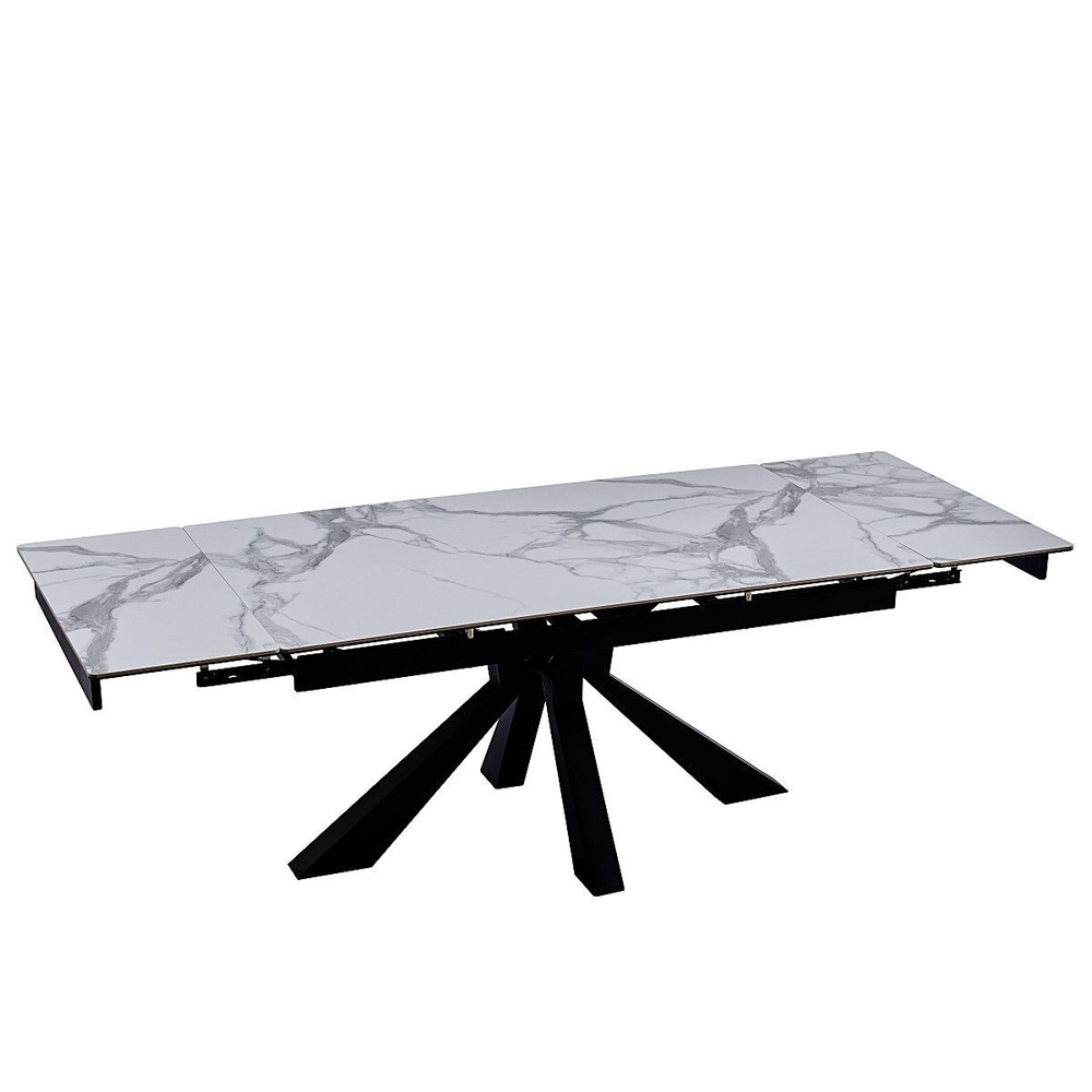 Стол керамический LA ALTA SIENA Bentley white 160-240*90, каркас черный