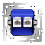 Механизм розетки компьютерной двойной RJ45+RJ45 кат.6, S70