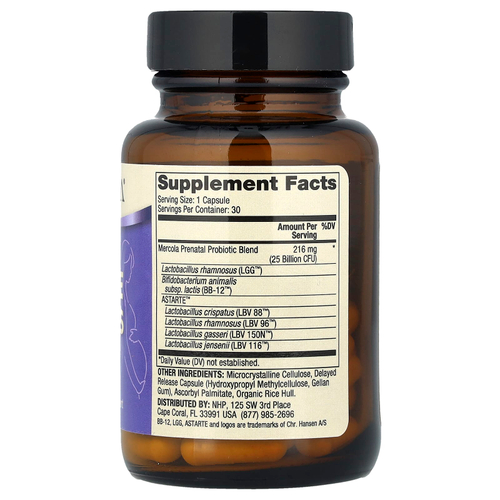 Dr. Mercola, Пренатальные полные пробиотики, 25 млрд КОЕ, 30 капсул