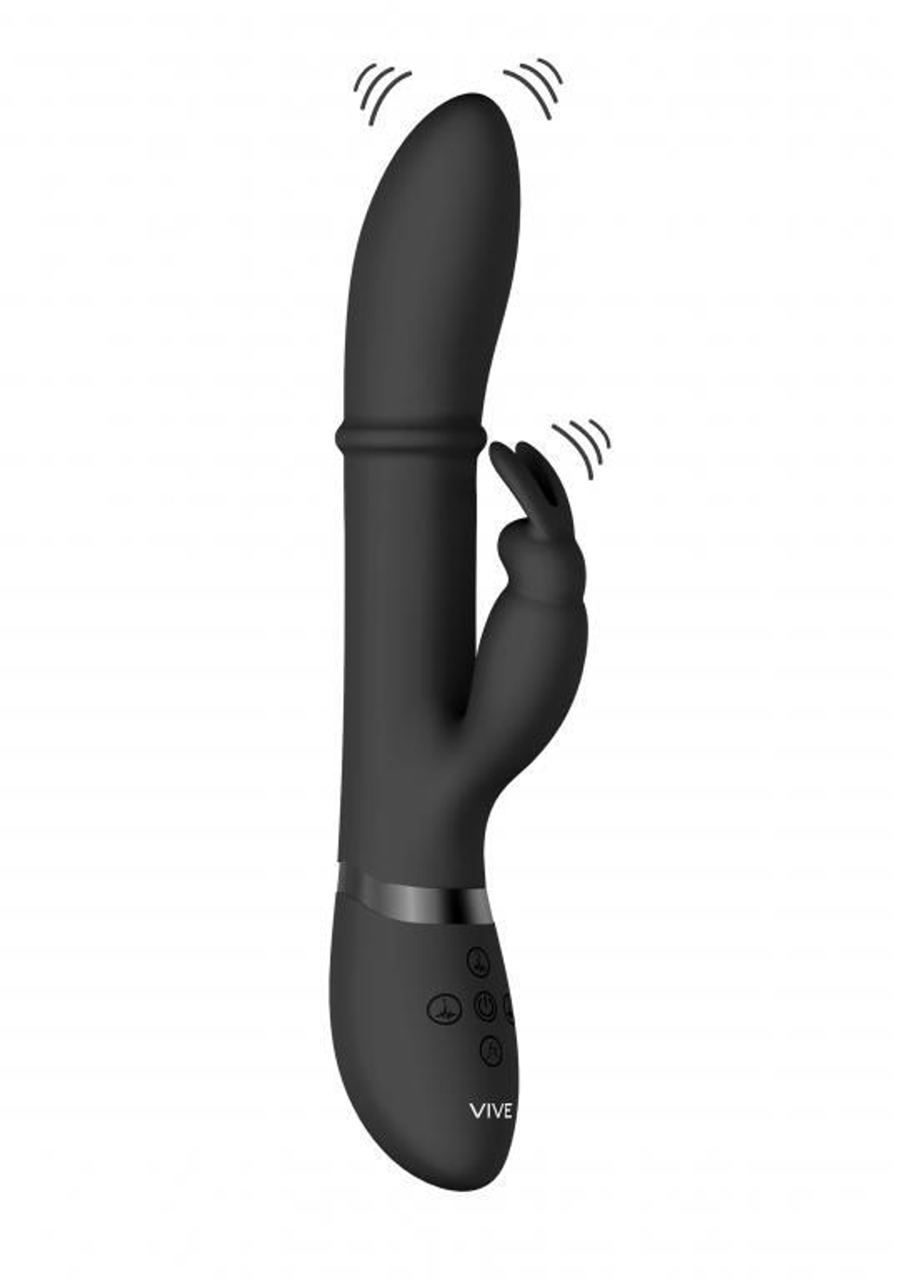 Вибромассажер-кролик Vive Halo со стимулирующим кольцом и функцией "мгновенный оргазм"