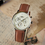 ZEPPELIN Hindenburg Collection Quartz Movement Men"s Watches Wrist Watches White Dial Stainless Steel Case