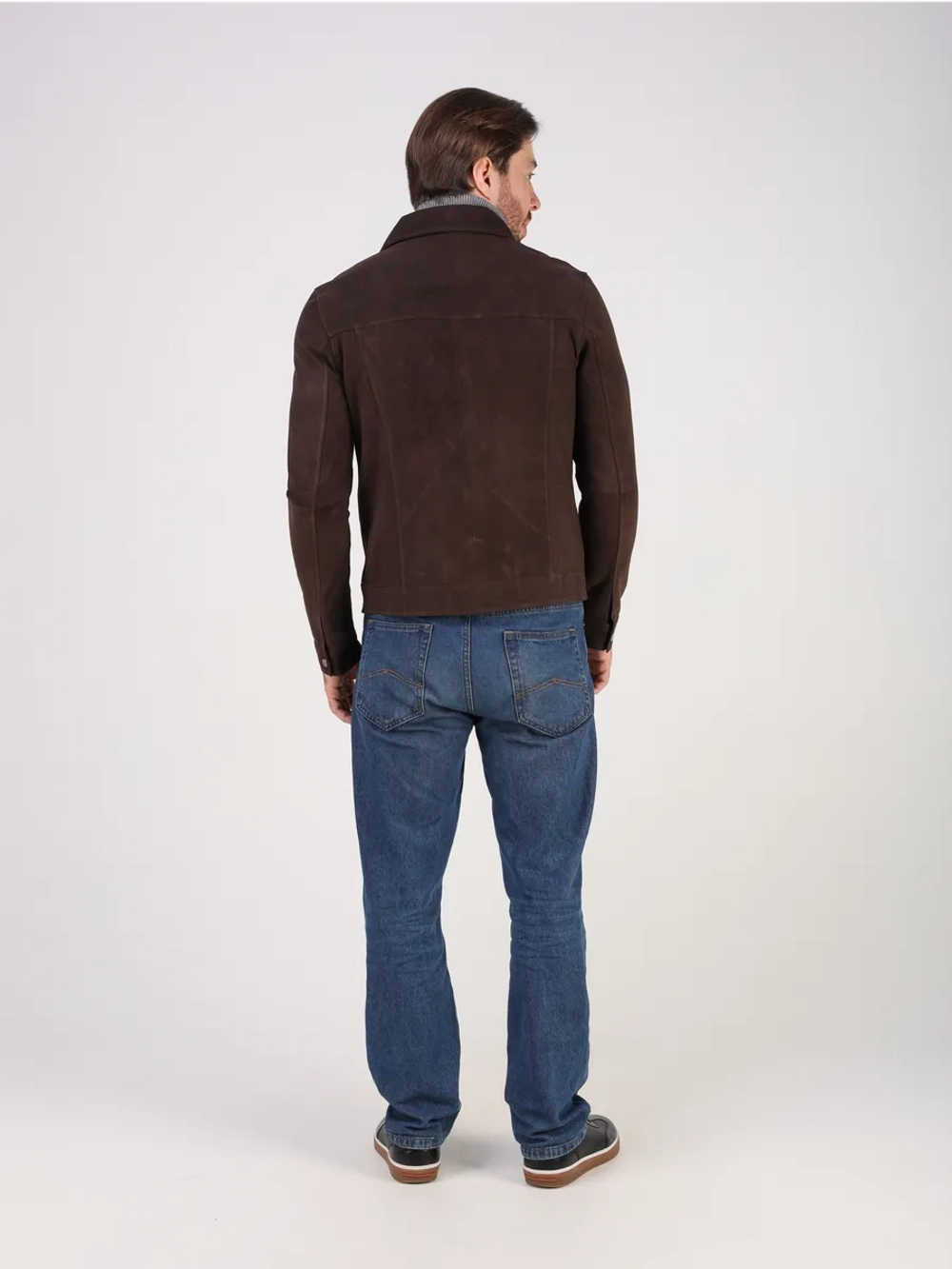 Кожаная куртка демисезонная замшевая джинсовка