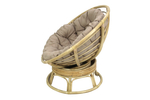 Кресло -качалка вращающееся Папасан Roker D110 арт.CV-18H (каркас медовый 2 части, подушка беж)