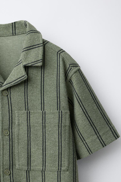 ZARA РУБАШКА С ОТЛОЖНЫМ ВОРОТНИКОМ, ПОЛОСКИ