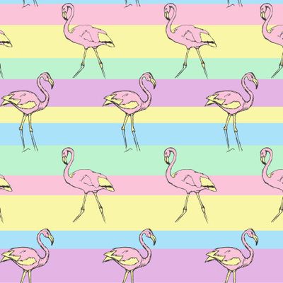 Розовые фламинго узор на многоцветных линиях
