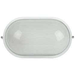 Светильник ЭРА НБП 04-100-001 Акватермо алюминий/стекло IP54 E27 max 100Вт 280х160 овал белый | Светильники ЖКХ IP54