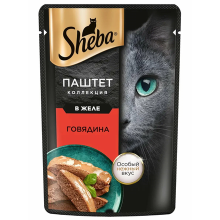 Влажный корм Sheba для кошек паштет говядина в желе 75 гр